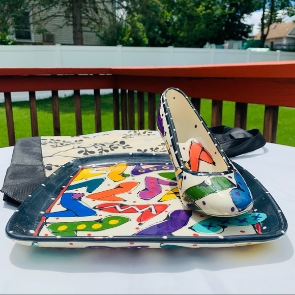 Vintage Robin Sterling Neiman Marcus rainbow 2003 Chips & Dip stiletto set - Picture 5 of 16